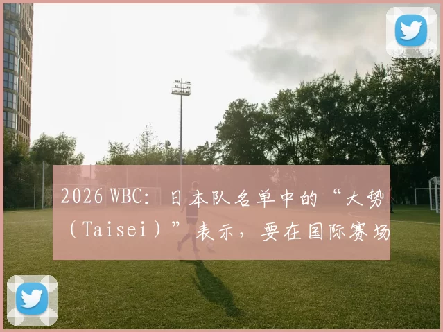 2026 WBC：日本队名单中的“大势（Taisei）”表示，要在国际赛场证明日职终结者的价值